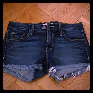 Dark blue denim shorts